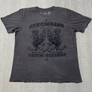 Affliction Gothic Black T-shirt Wings‎ Grunge Y2K Mens 2XL